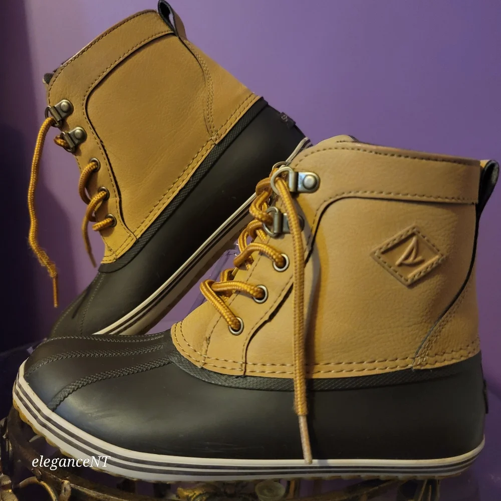 Sperry Little Boy's Bowline Tan Duck Boots Sz: 3M - Picture 1 of 10